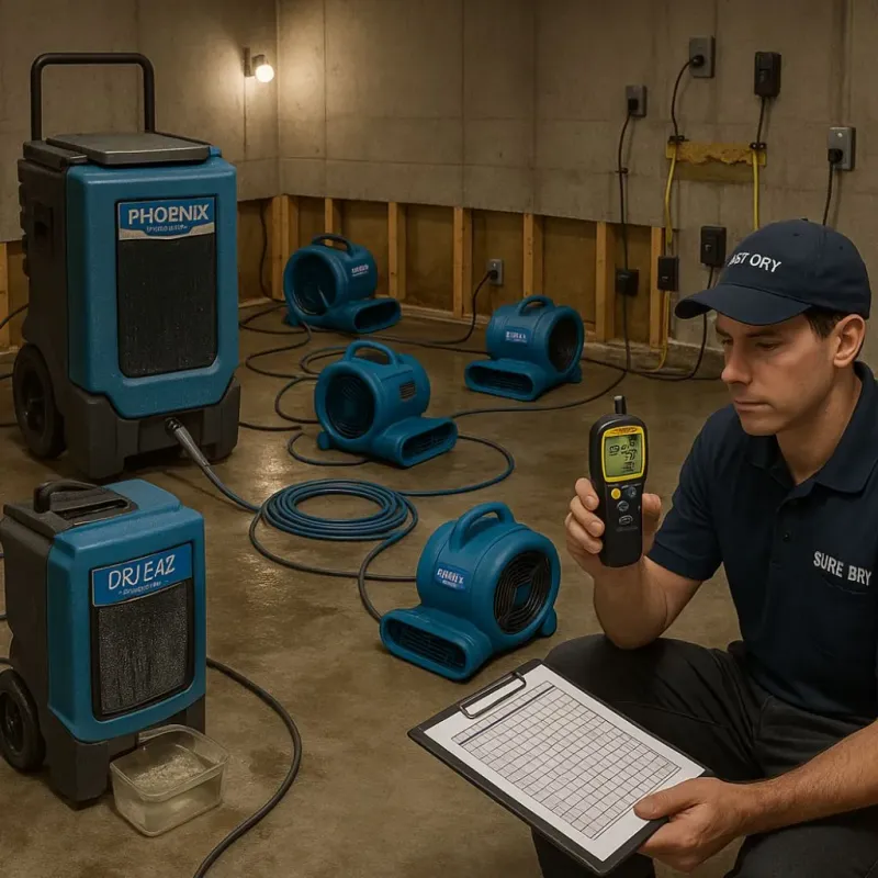 Structural Drying and Dehumidification process in East Hazel Crest, IL